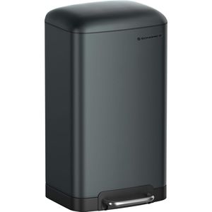 FurnStar - Pedaalemmer - Stalen Vuilnisbak - 30 Liter - Groenachtig Grijs - Soft Close