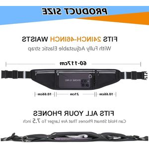 Waterdichte hardloopgordel met 3 zakken - Zwart Large