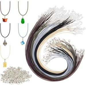 - 40 pieces leather necklace without pendant made of high-quality wax cotton thread.