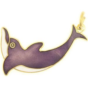 Behave Hanger dolfijn paars emaille 4 cm