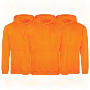 Hoodie Oranje Unisex - 3 pack - 3 stuks - Goede pasvorm - 271 g/m² - Basic Blanco hoodie - Regular fit - 50% Katoen - 50% Polyester - Comfortabel - Gildan