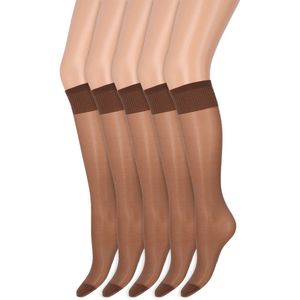 Drukvrije pantykousen | Lycra | 20 Denier | Merk: Marianne | Maat: One Size | Kleur: Muscat | 5 Paar