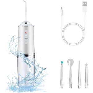 Elektrische waterflosser - Tandenirrigator - 3 modi - 4 sproeikoppen - Oplaadbaar - Draagbare tandflosser
