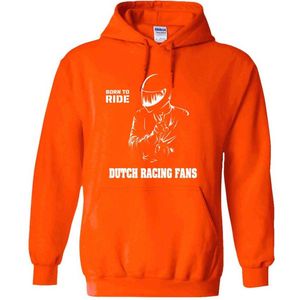 Born to ride Dutch racing fans Oranje Hoodie - assen - motor - race - motorrijder - zandvoort - unisex - trui - sweater - capuchon