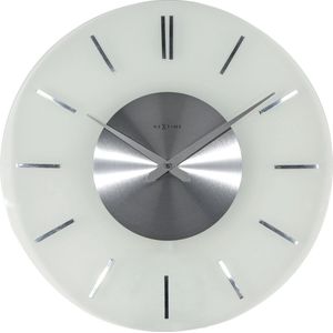 Wandklok NeXtime dia. 40 cm, melkglas, 'Stripe' Radio Controlled NE-3147