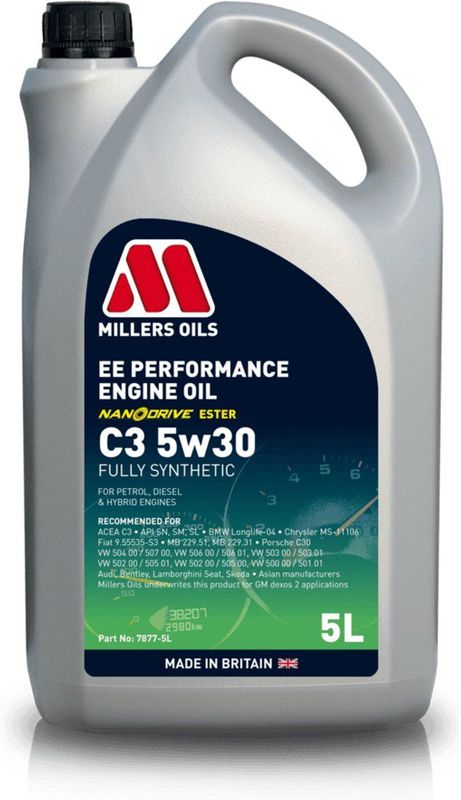 Millers EE Performance C3 5w30 | Vol Synthetische motorolie | 5 Liter