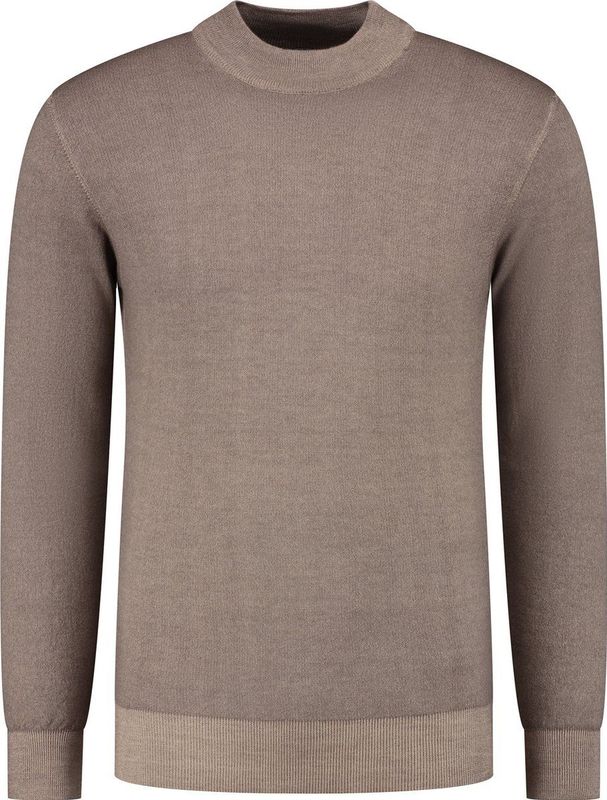 District Indigo Mockneck Pullover Merino/Stretch Brown