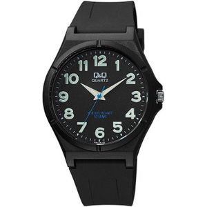 Q&Q VQ66J025Y - Horloge - Sport - Analoog - Unisex - Plastic band - Rond - Cijfers - Kunststof - Zwart