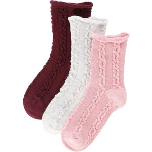 iN ControL 3pack baby sokjes met kabelstructuur 15/17