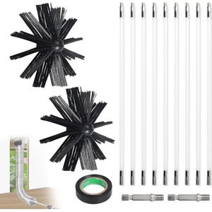 JMZR® Schoorsteenveegset - Schoorsteenveger - Schoorsteenborstel 150mm