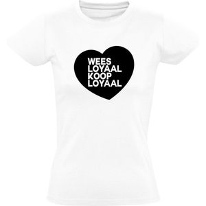 Wees loyaal, Koop lokaal  Heren t-shirt | winkels | winkeliers | ondernemers | bedrijf | kado | Wit