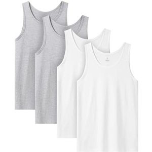 Heren 4-pack katoenen onderhemden - Ademend Classic tanktops