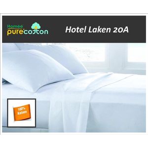 Homéé® Hotel laken wit - 280x290/5cm - Lits-jumeaux  100% Katoen 20A