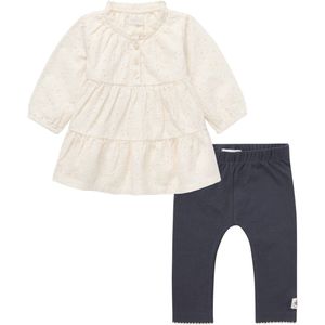 Noppies - Kledingset - 2 delig - Jurk Leawood Butter Cream - legging Needham India Ink - Maat 68