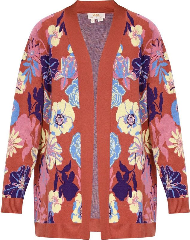 usha FESTIVAL - Gebreid Vest - Navy - Lichtblauw - Lichtgeel - Rood