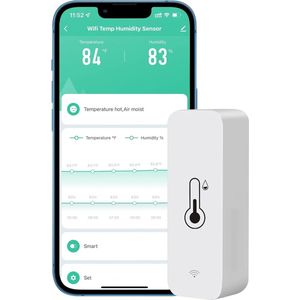 Lexium Wifi thermometer - Hygrometer - Luchtvochtigheidsmeter - Wifi thermostaat - Bluetooth thermometer - Thermometer app