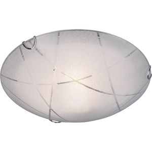 LED Plafondlamp - Plafondverlichting - Trion Sandra - E27 Fitting - 1-lichts - Rond - Mat Wit - Glas