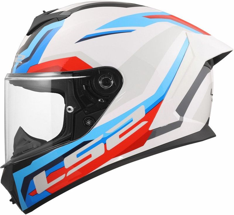 LS2 FF820 Rapid III helm Hyper glans wit blauw rood M