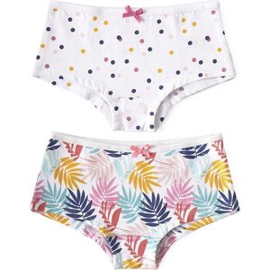 Little Label - hipster 2-pack - palm leaves pink & confetti multi - maat: 92 - bio-katoen