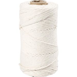 Macramé koord, L: 198 m, d 2 mm, off-white, 330 gr/ 1 rol