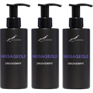 Druivenpitolie 300 ml - met pomp - zwarte fles - 100% natuurlijk - biologisch en koud geperst - grapeseed oil - set van 3 stuks - Voordeelverpakking