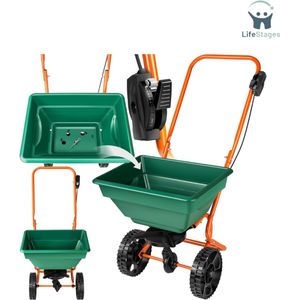 LifeStages - Strooiwagen - Strooier - Verstelbaar - Inhoud 25L - Zoutstrooier - Geschikt Voor Zout, Zaden, Grit, Zand En Mest