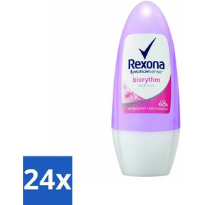 Rexona - Biorythm - Deo Roll-on - Anti-transpirant - Anti-perspirant - 50 ml - Voordeelverpakking - 24 stuks