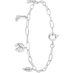 Lucardi Meisjes Armbandje met Hanger met Plating - Dier - Cadeau - Echt Zilver - Zilverkleurig