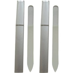 Glazen Nagelvijl Zilver - 2 Stuks met doosje - Glasvijl – Manicure – oDaani