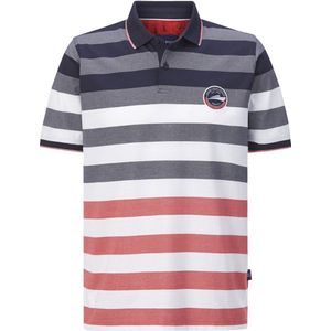 VISTELLO - Poloshirt - Donkerblauw - Gestreept - Katoen - Strijkvrij
