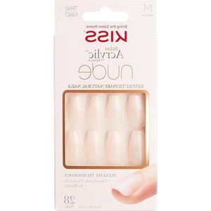 Nude Acrylic French Nails - Leilani 1-pack (1 x 28 stuks) + Nagellijm + Minivijl + Manicure stick