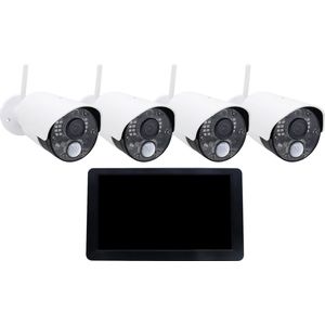 Draadloze Beveiligingscamera Set - 10 inch Touchscreen Monitor - 4 Camera's - Full HD