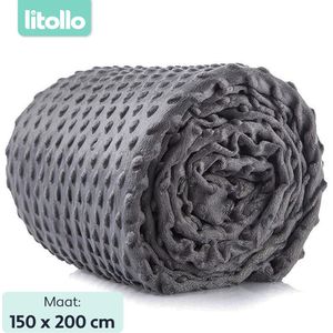 Litollo Verzwaringsdeken Zachte Winter Fleece Hoes - Weighted Blanket - Grijs - 150*200 cm