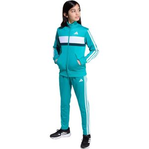 adidas - Seasonal Essentials Tiberio 3-Stripes - Trainingspak - Groen - Kinderen