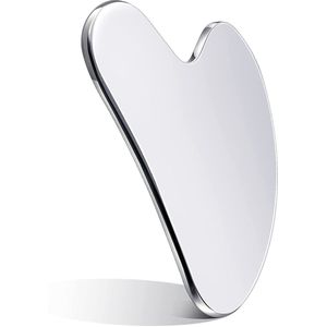 Gua Sha Schraper - Grote Hartvormige Guasha Tool van RVS - Met Opbergzakje - Kasey