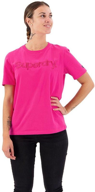 Superdry - T-shirt - Met Ton-sur-ton Borduursel - Dames