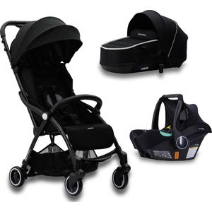 Hamilton by Yoop 3 in 1 Kinderwagen – X1 Plus Stroller + Bassinet Reiswieg + Zeno Plus Autostoel – MagicFold™ Technologie – Zwart