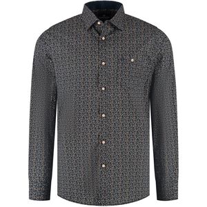 Fellows United Shirt lange mouw leaves stretc Green Moss (52.6546 - 173)