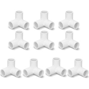 3-weg Pijpfittingen Kunststof T-fittingen - Wit Kleur .