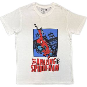 Marvel - The Amazing SpiderMan Lunge Heren Tshirt - L - Wit