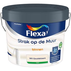 Flexa - Strak op de Muur Binnen Muurverf Mat - Wit Goudsbloem - Meng - Roze - 2,5 Liter