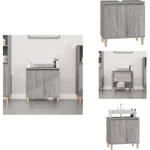 vidaXL Badkamer Wastafelkast - Badkamer Wastafelkasten - Wastafelkast - Badkamer Wastafel Kast - Wastafelkast 58x33x60 cm bewerkt hout grijs sonoma eikenkleurig