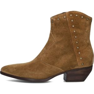 Notre-V Ar231 Enkellaarsjes - Enkelboots met rits - Dames - Camel - Maat 37