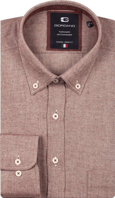 Giordano - Brando - Flanel Overhemd - Rood - Regular Fit