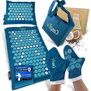 Eco Acupressuur Set - Intensief Kussen - Linen Kokosvezel Handschoenen - Testwinnaar 05/24 - Acupunctuur Mat