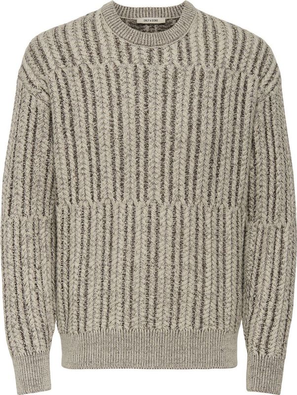 ONLY&SONS - ONSFILL RLX LS CABEL CREW KNIT - Heren - Gebreide truien
