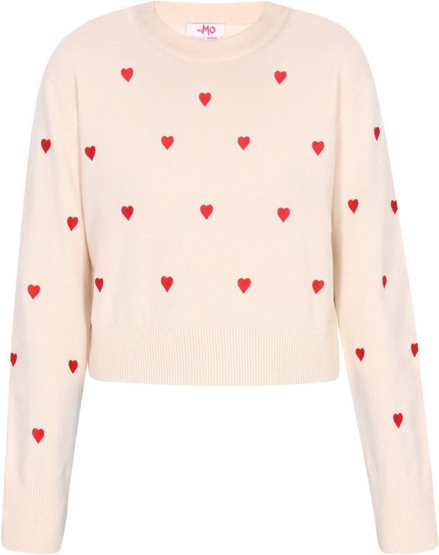 MYMO - Gebreide Trui - Knalrood - Ronde Hals - Lange Mouw