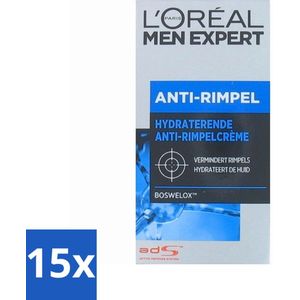 L'Oréal Paris Men Expert - Dagcrème - Anti-Rimpel - Voor Anti-Huidveroudering - 50 ml - Bulkverpakking - 15 stuks