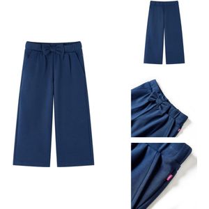 vidaXL Kinderbroek - Kinderbroeken - Broeken - Marineblauwe Broeken Met Wijde Pijpen - Kinderbroek met wijde pijpen 128 marineblauw