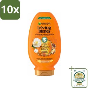 10 x Garnier Loving Blends Argan- en Cameliaolie Conditioner 250 ml - Grootverpakking - Droog Haar - Dof Haar - Arganolie - Camelliaolie - Haarvoeding